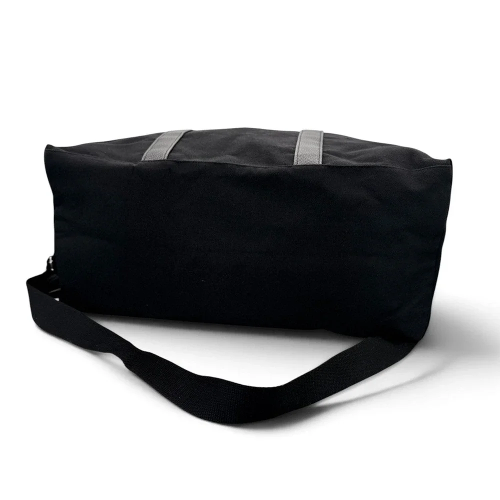 Ralph Lauren Black Canvas Duffle Travel Gym Large Shoulder & Hand Strap Bag